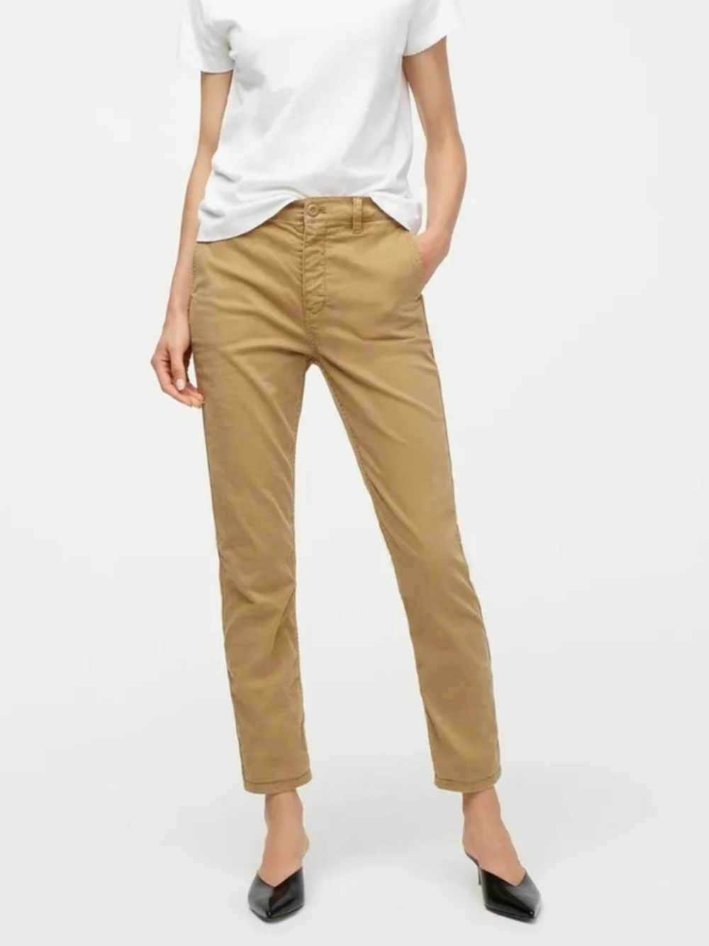 J. Crew Vintage Slim Straight Stretch Chino Khaki Ankle Pants Womens Size 28